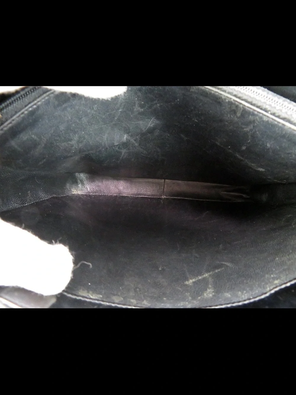 CHANEL Black Patent Tote with Embossed Logo